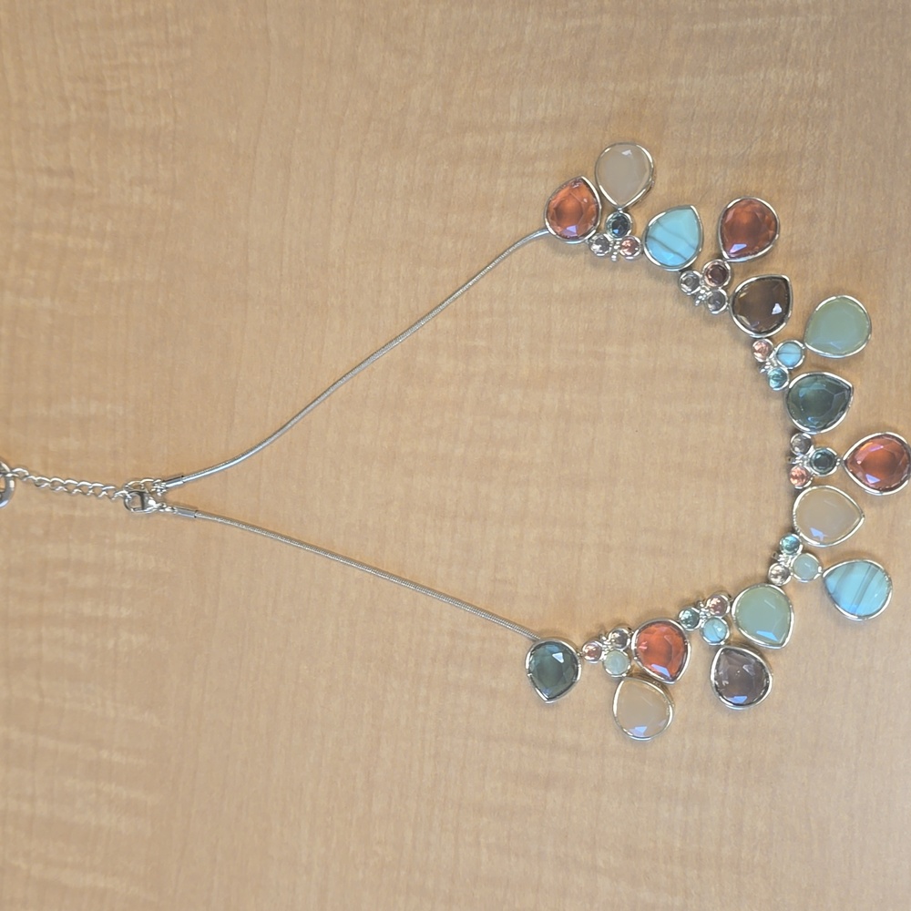 Trifari Gold Tone Multi Colored Statement Bib Nec… - image 7